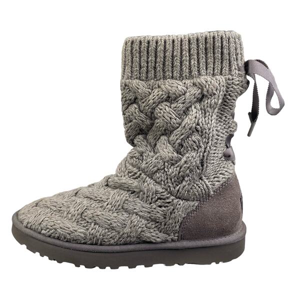 UGG Women’s Isla Grey Knit Slouchy Winter Boot Size US 7 - Picture 3 of 10